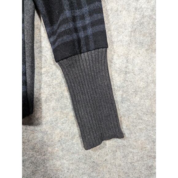 Sundance Size 4 Wool Blend Black Blue Gray Plaid Sweater Blazer Academia - Picture 4 of 8